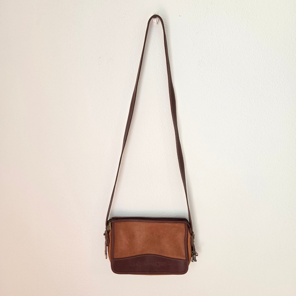 Fossil Vintage Two Tone Brown Leather Crossbody Bag 75082 New American Classic